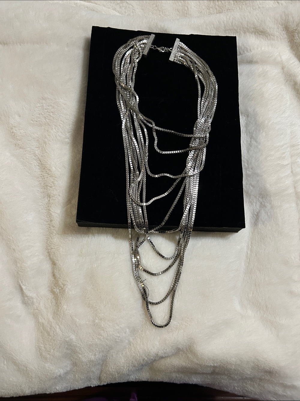 Silver Multi-Strand Layered Necklace